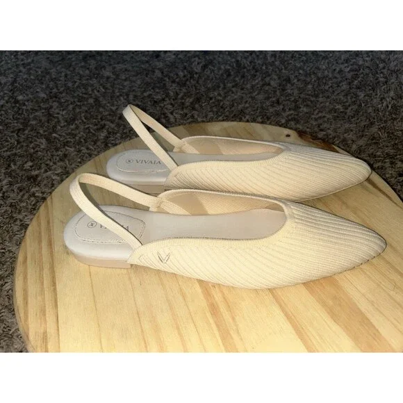 VIVAIA Aria 5 Light Beige Sling Back Pointed Toe Ballet Flats 39/US 8.5 - Picture 3 of 11